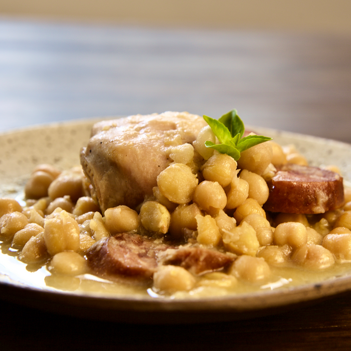 Cozido de Frango com Linguiça e Grão de Bico